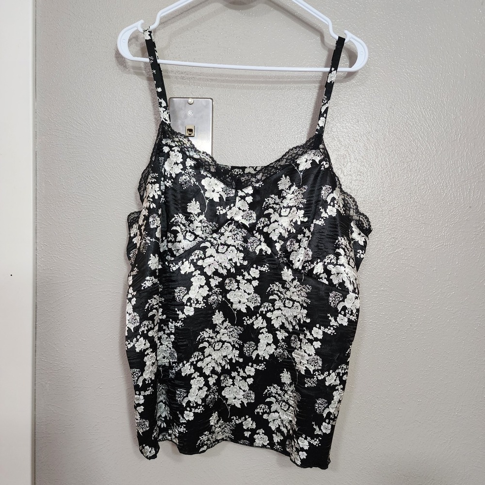 Envision Avenue Top Women's Plus Size 2X Lace Lined Cami Babydoll Sexy Floral
